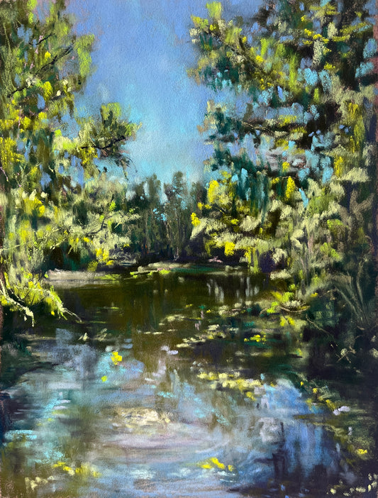 A Park, a Pond, and Several Trees with Great Posture